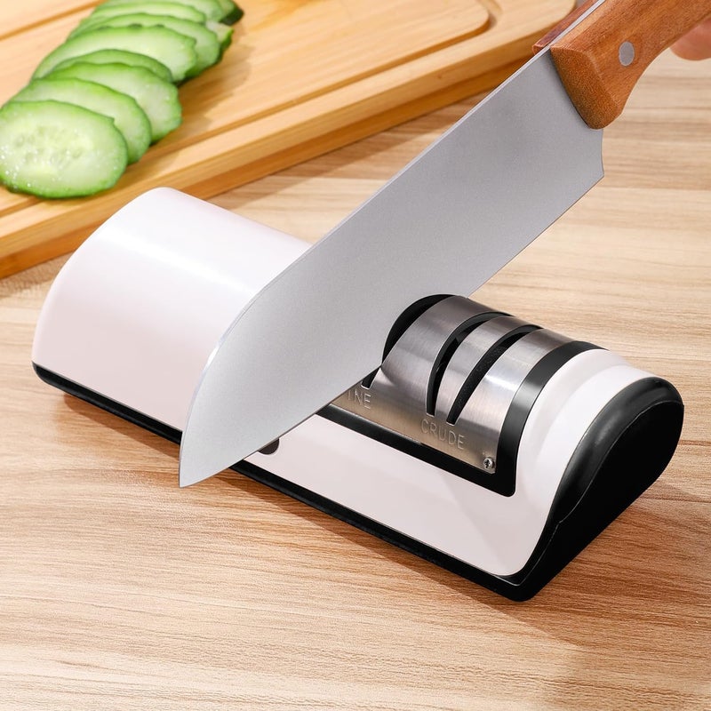 NALACAL Knife Sharpener, Professional 2-Stage Electric Knife Sharpener, Black, Knife Sharpener for a Wide Range of Kitchen Knives with Quick Sharpening and Polishing Functions for Easy use - Image 1