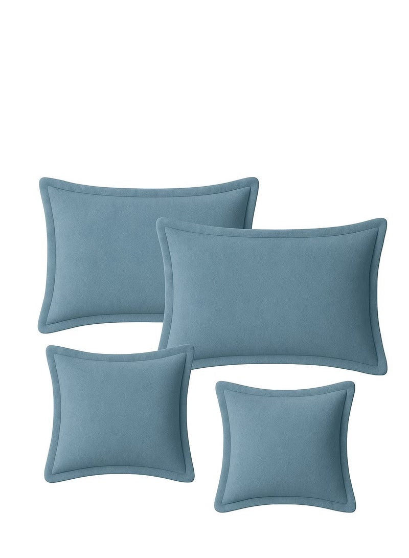 مينج لي مفرش شتوي نفر ونص نظام وجهين (مخمل × فرو) – طقم مفارش 4 قطع يشمل لحاف، شرشف مطاطي، غطاء وسادة وغطاء مخدة، يناسب سرير مقاس 140×200 سم - Image 2