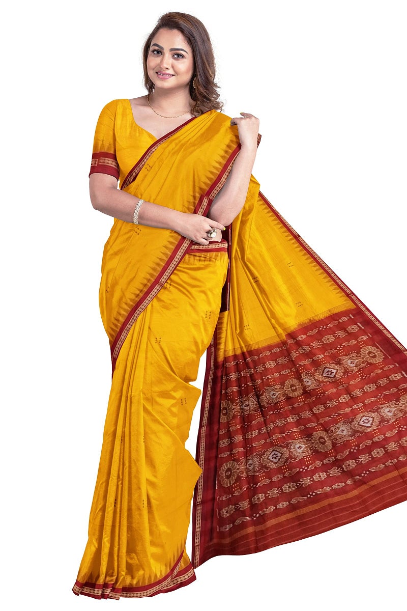 BHS Women's Sambalpuri Pure Bomkai Cotton Saree (Nuapatanapata_Multicolour) - Image 1