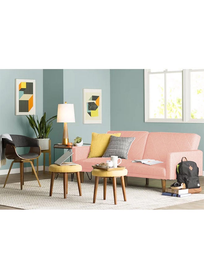 In-House Shahrzad | Sofabed 2 In 1 Upholstered In Velvet - Light Pink - Image 4