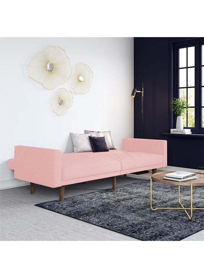 In-House Shahrzad | Sofabed 2 In 1 Upholstered In Velvet - Light Pink - Image 3