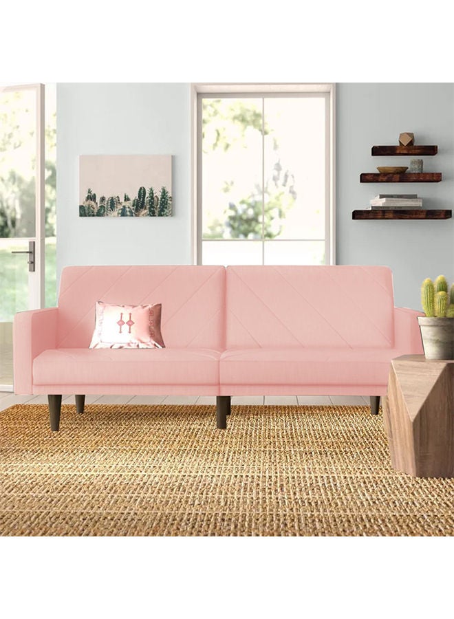 In-House Shahrzad | Sofabed 2 In 1 Upholstered In Velvet - Light Pink - Image 2