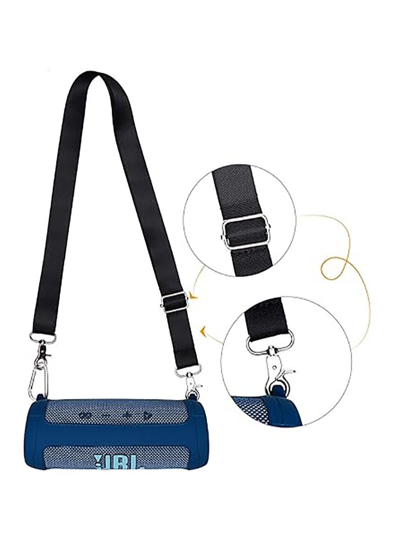 Silicone case for jbl flip 6 bluetooth portable speaker, with additional jacket and band（Blue ）