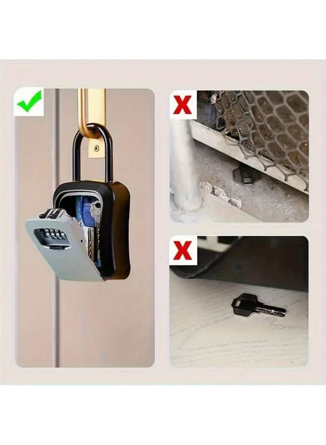 Gray Combination Lock Key Box Anti Theft Security Safe For Construction Site - Image 3