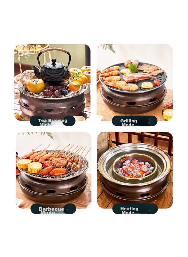 Suncojia شواية باربكيو خارجية، شواية فحم، موقد تحضير الشاي، موقد شواء كوري بدون دخان، موقد باربكيو فحم خشبي - Image 5