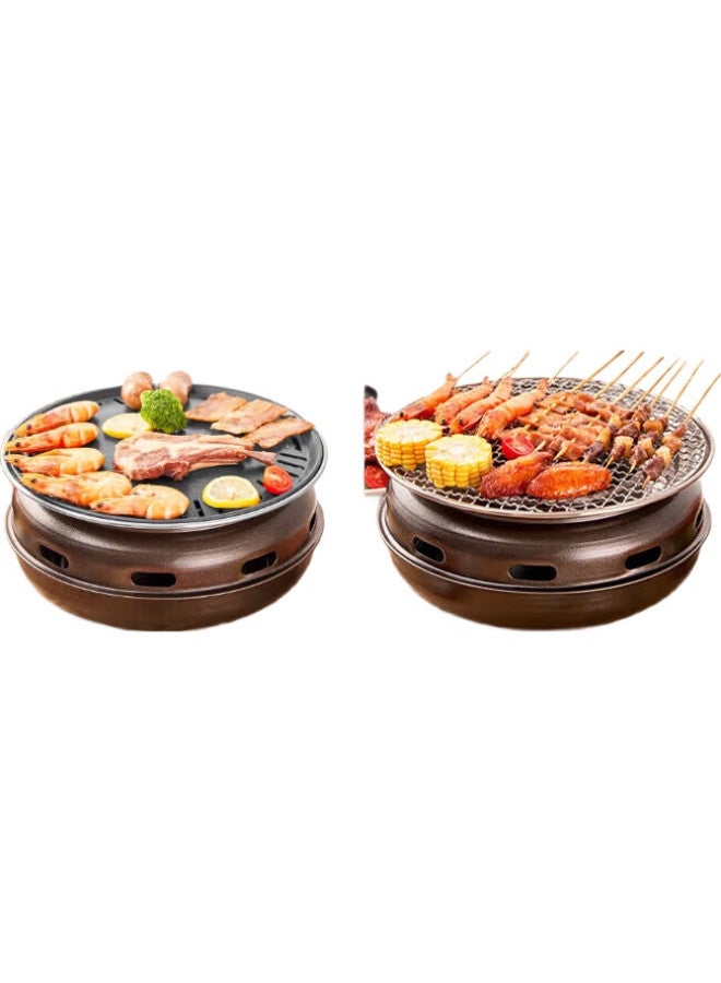 Suncojia شواية باربكيو خارجية، شواية فحم، موقد تحضير الشاي، موقد شواء كوري بدون دخان، موقد باربكيو فحم خشبي - Image 1