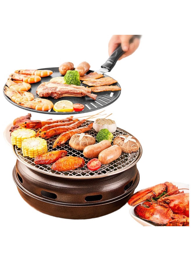 Suncojia شواية باربكيو خارجية، شواية فحم، موقد تحضير الشاي، موقد شواء كوري بدون دخان، موقد باربكيو فحم خشبي - Image 3