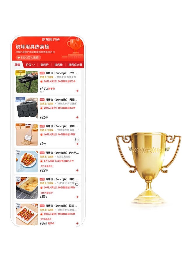 Suncojia شواية باربكيو خارجية، شواية فحم، موقد تحضير الشاي، موقد شواء كوري بدون دخان، موقد باربكيو فحم خشبي - Image 2