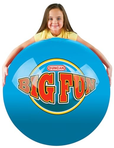 Duncan 3673XW Mega Bounce BlueRed XL 100 in Circumference Inflatable Rubber Ball with Foot Pump Outdoor Toys and Games - Image 1