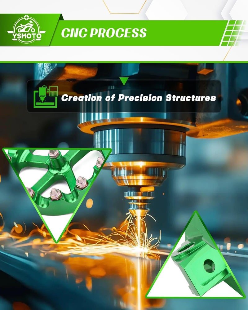 YSMOTO Dirt Bike Foot Pegs Motorcycle Footpeg Pedals Rest CNC for KX65 KX80 KX85 KX100 KX112 KLX140 KLX140L KLX140G RM65 RM100 Pit Bike Green - Image 4