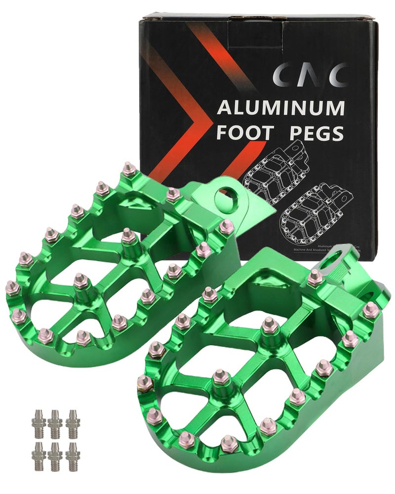 YSMOTO Dirt Bike Foot Pegs Motorcycle Footpeg Pedals Rest CNC for KX65 KX80 KX85 KX100 KX112 KLX140 KLX140L KLX140G RM65 RM100 Pit Bike Green - Image 2