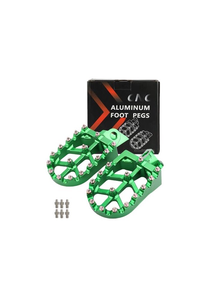 YSMOTO Dirt Bike Foot Pegs Motorcycle Footpeg Pedals Rest CNC for KX65 KX80 KX85 KX100 KX112 KLX140 KLX140L KLX140G RM65 RM100 Pit Bike Green - Image 1
