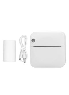 Thoraya Mini Portable Printer 200dpi High Resolution 1000mAh Rechargeable Portable Bluetooth Thermal Printer with 1 Roll Paper White  - Image 1