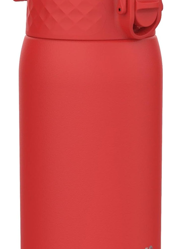 ION8 Lightweight Steel Kids Water Bottle, 400ml/13oz, Leak Proof, Easy to Open, Red - Image 1
