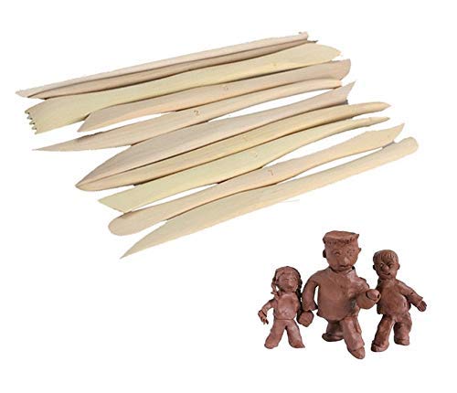 KNAFS 10pcs Wood Wooden MUD Clay Modeling Tools Set Polymer Clay Tools Sculpting DIY Pottery Ceramics Tools Sculpture Sculpt - Image 1