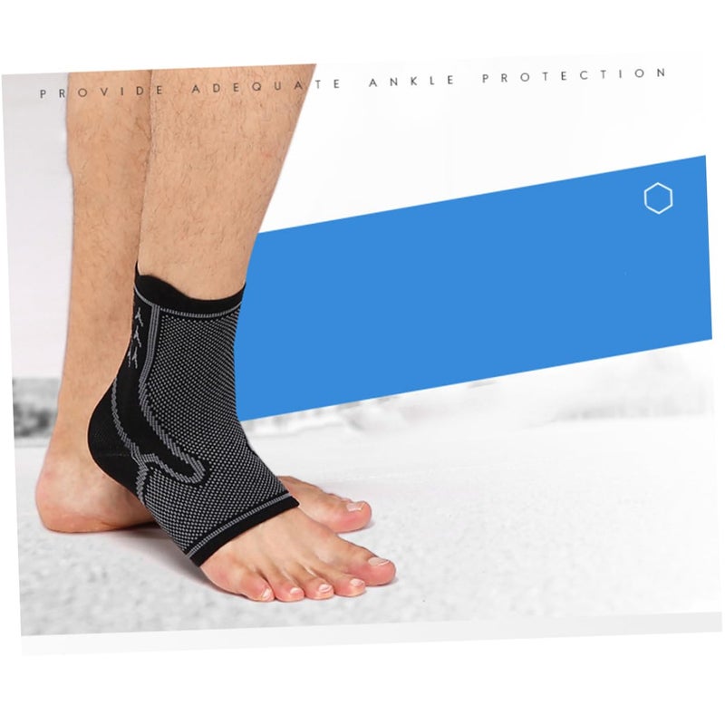 ديديسيون جورب ضغط للكاحل دعم لوتر أخيل ثبات رياضي أسود رمادي - Image 4