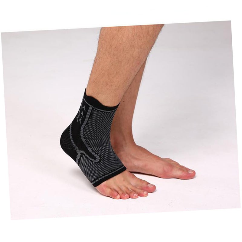 ديديسيون جورب ضغط للكاحل دعم لوتر أخيل ثبات رياضي أسود رمادي - Image 3