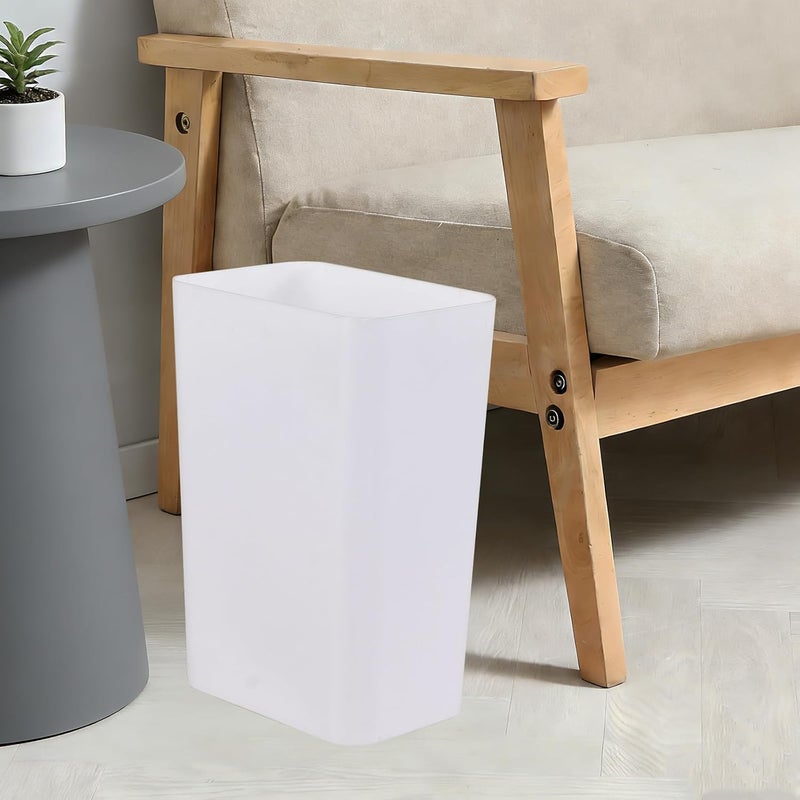 Eagrye 2-Pack Small Trash Can Plastic Bathroom Wastebasket 3 Gallon Slim Garbage Container Bin for Home Kitchen Bathroom Bedroom Office (White) - Image 3