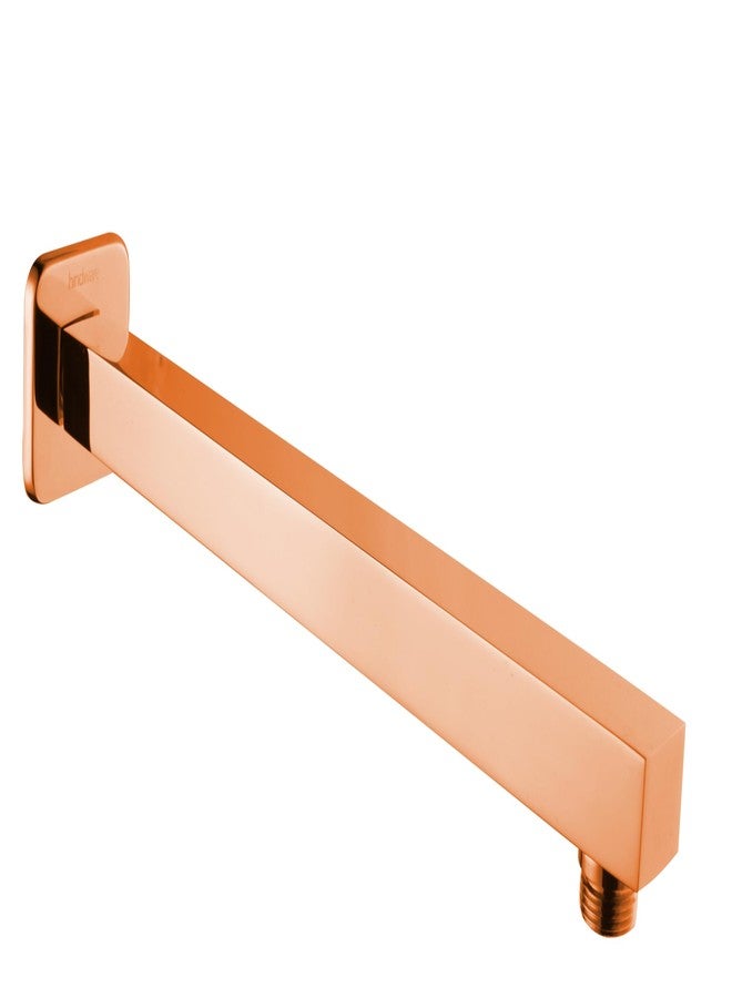 Hindware Italian Collection F160164RGD Shower Arm for Bathroom | Made of Brass | 450 mm Long | Square Shape | Color - Rose Gold