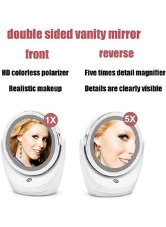 Y&D LED Desktop Vanity Mirror, Double Sided Mirror Touch Screen Switch Smart Fill Light Makeup  - Image 4