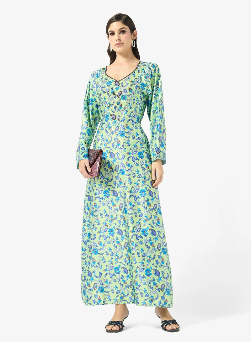 Arabian Closet  Embellished Belted Jalabiya for Women | Best Price UAE