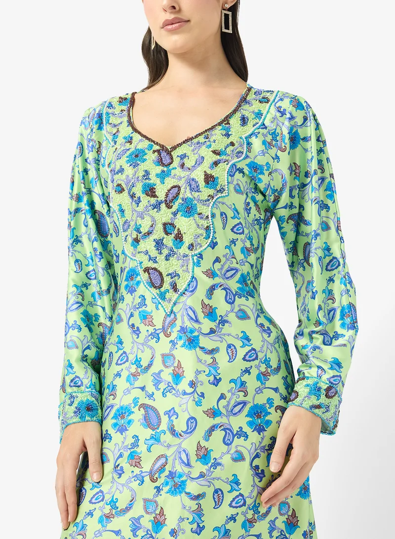 Arabian Closet  Embellished Belted Jalabiya for Women | Best Price UAE
