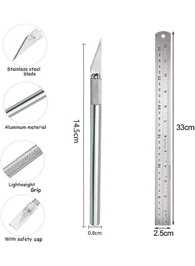 حصيرة قطع ذاتية التدوير، لوح تقطيع دوار مزدوج الجوانب مع أداة نحت يدوية ومسطرة، حصيرة قطع ذكية مقاس A3 للفنون والحرف اليدوية والخياطة وخياطة اللحف ومشروعات سجل القصاصات - Image 4