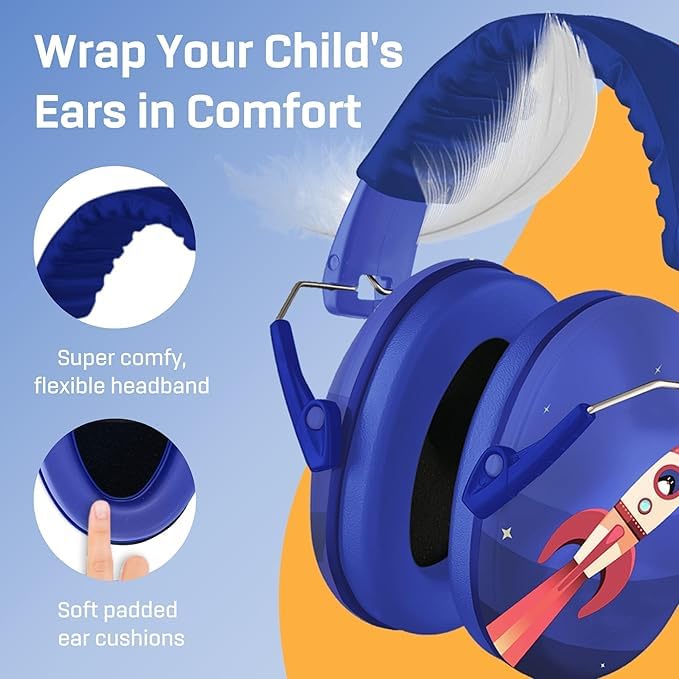 Vanderfields Hearing Protection Ear Muffs - Over 31 dB (2K Hz) Broad Noise Cancelling Sound Reduction Earmuffs for Kids 3-12 - Image 4