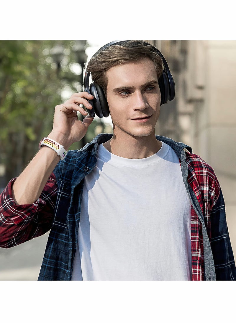 Excefore Compatible for Samsung Galaxy Watch Active 2 Bands/Galaxy Watch 4 Band & Galaxy Watch 5 Band 40mm 44mm/ Galaxy Watch 5 Pro Bands 45mm, Soft Silicone 20mm Sport Strap for Men Women, White Large - Image 4