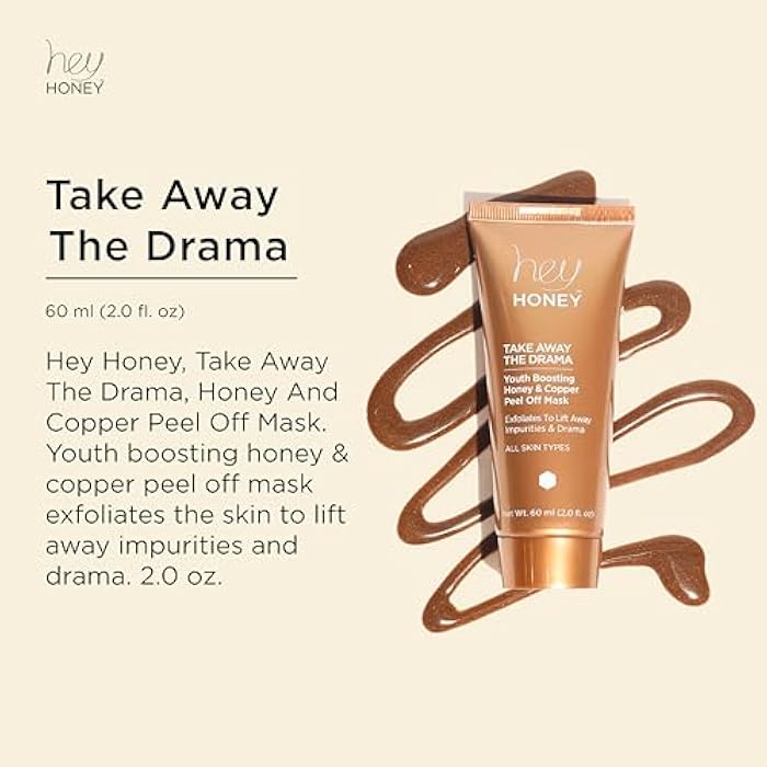 Hey Honey Skincare Copper Peel Off Face Mask with Honey, Propolis & Aloe | Hydrating & Exfoliating Facial Mask for Glowing Skin, Pore Cleansing & Anti-Aging Facial for Dull, Tired Skin 2.2 oz. - Image 5