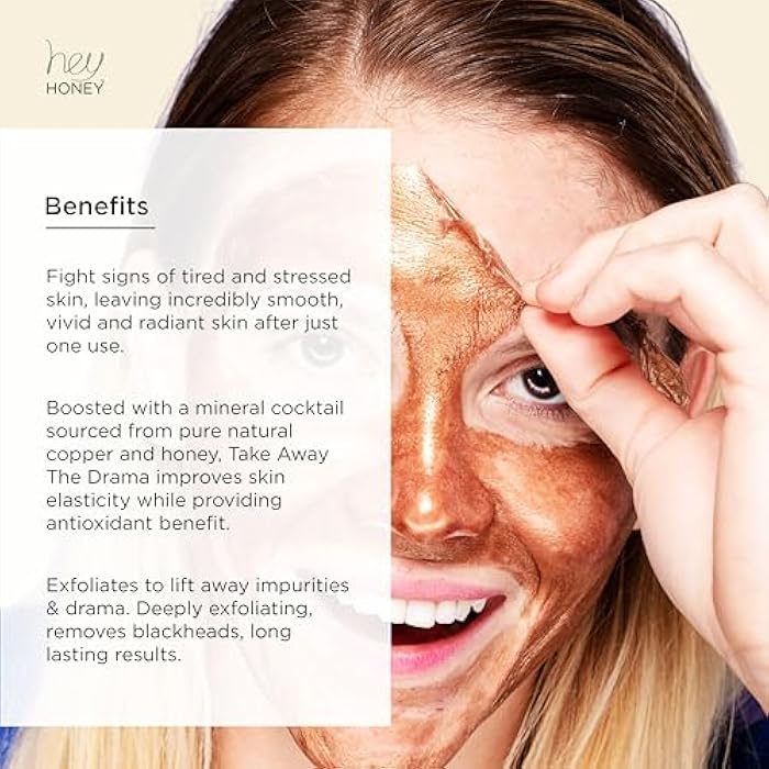 Hey Honey Skincare Copper Peel Off Face Mask with Honey, Propolis & Aloe | Hydrating & Exfoliating Facial Mask for Glowing Skin, Pore Cleansing & Anti-Aging Facial for Dull, Tired Skin 2.2 oz. - Image 2