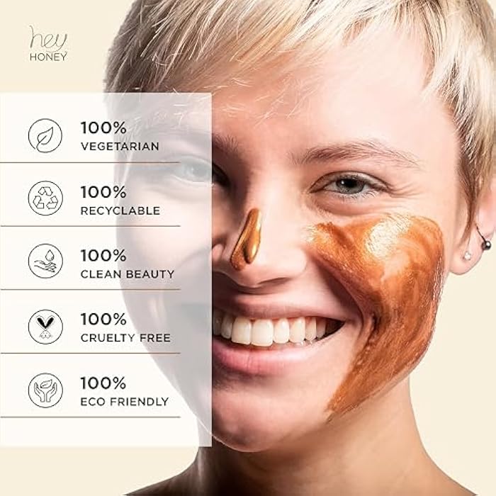 Hey Honey Skincare Copper Peel Off Face Mask with Honey, Propolis & Aloe | Hydrating & Exfoliating Facial Mask for Glowing Skin, Pore Cleansing & Anti-Aging Facial for Dull, Tired Skin 2.2 oz. - Image 3