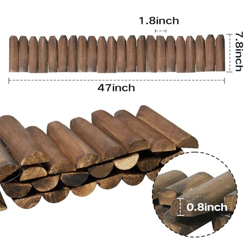 ciAmore Wood Garden Edging Half Round Natural Wooden Solid Log Fence Border Decorative for Flower Bed Barriers and Landscape Fencing 78 H x 47 L 1 Pack - Image 3