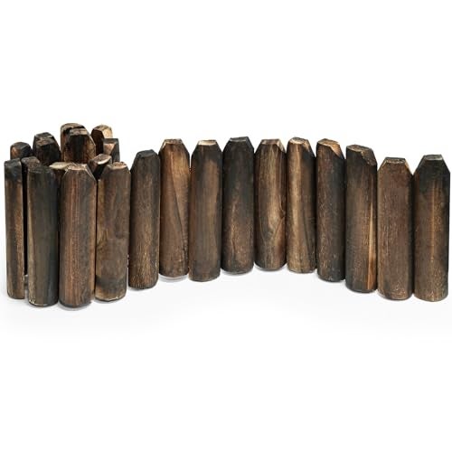 ciAmore Wood Garden Edging Half Round Natural Wooden Solid Log Fence Border Decorative for Flower Bed Barriers and Landscape Fencing 78 H x 47 L 1 Pack - Image 1