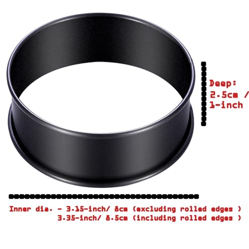 DATANYA 12Packs Crumpet Rings NONSTICK English Muffin Rings 3.15 Inch Stainless Steel Double Rolled Tart Ring Upgraded Round Metal Baking Cooking Pastry Ring Molds for muffins, pancakes - Image 2