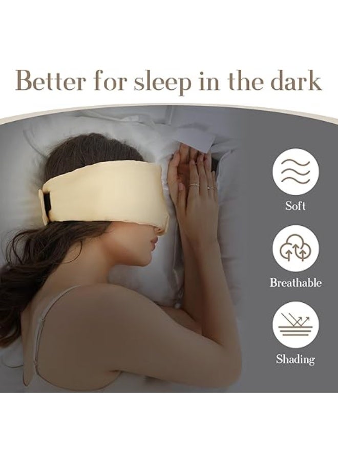100% Silk Sleep Mask – Adjustable Eye Mask for Women & Men, Blackout for Travel, Rest & Office, Large Size (Gold) - Image 2