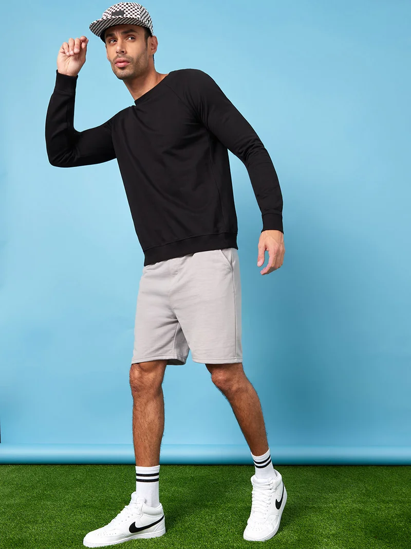 Styli Regular Fit Solid Knit Shorts