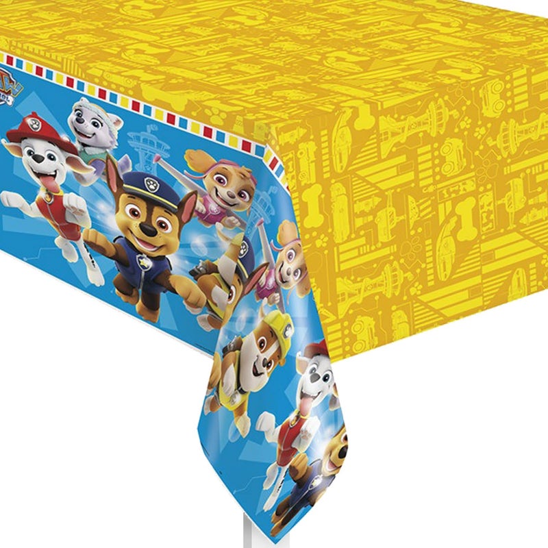Unique Rectangular Paw Patrol Tablecloth, 54" x 84" (1 Pc) Paw Patrol Plastic Table Cover, Disposable Plastic Table Cover for Themed Parties, Charactarized Kids Birthdays & Celebrations - Image 1
