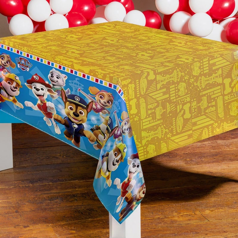Unique Rectangular Paw Patrol Tablecloth, 54" x 84" (1 Pc) Paw Patrol Plastic Table Cover, Disposable Plastic Table Cover for Themed Parties, Charactarized Kids Birthdays & Celebrations - Image 3
