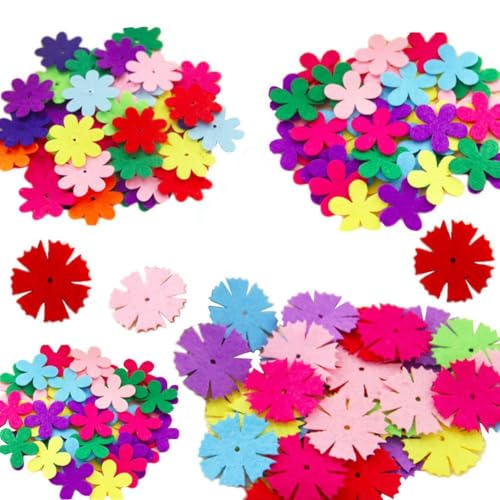 Carykon 3 Styles Craft Felt Flowers, Assorted Color, 160 Pcs - Image 1
