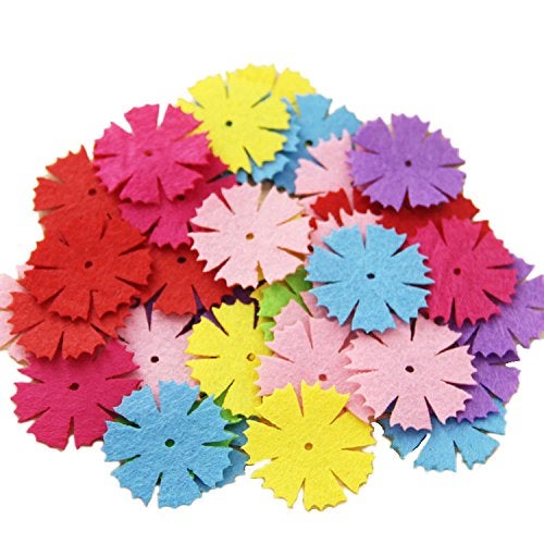 Carykon 3 Styles Craft Felt Flowers, Assorted Color, 160 Pcs - Image 4