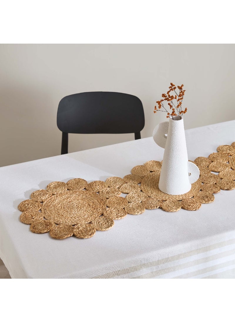 Home Box Grain Jute Scallop Table Runner 40 x 120 cm  - Image 1