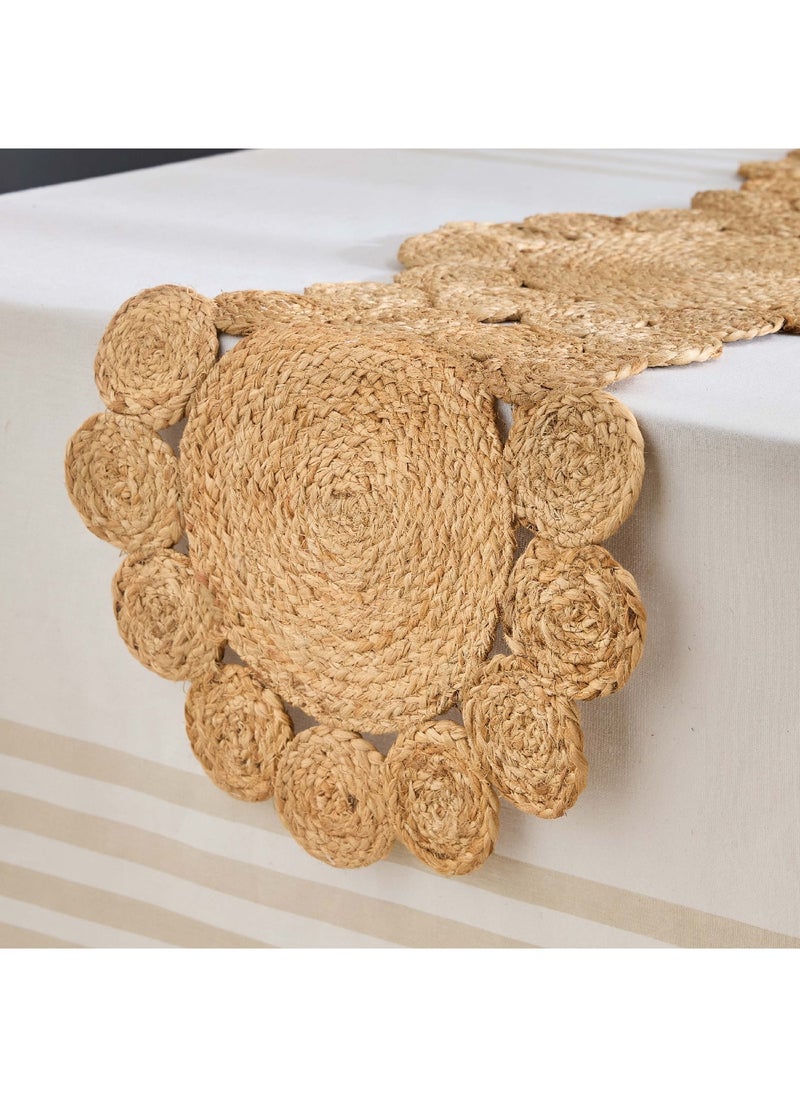 Home Box Grain Jute Scallop Table Runner 40 x 120 cm  - Image 3