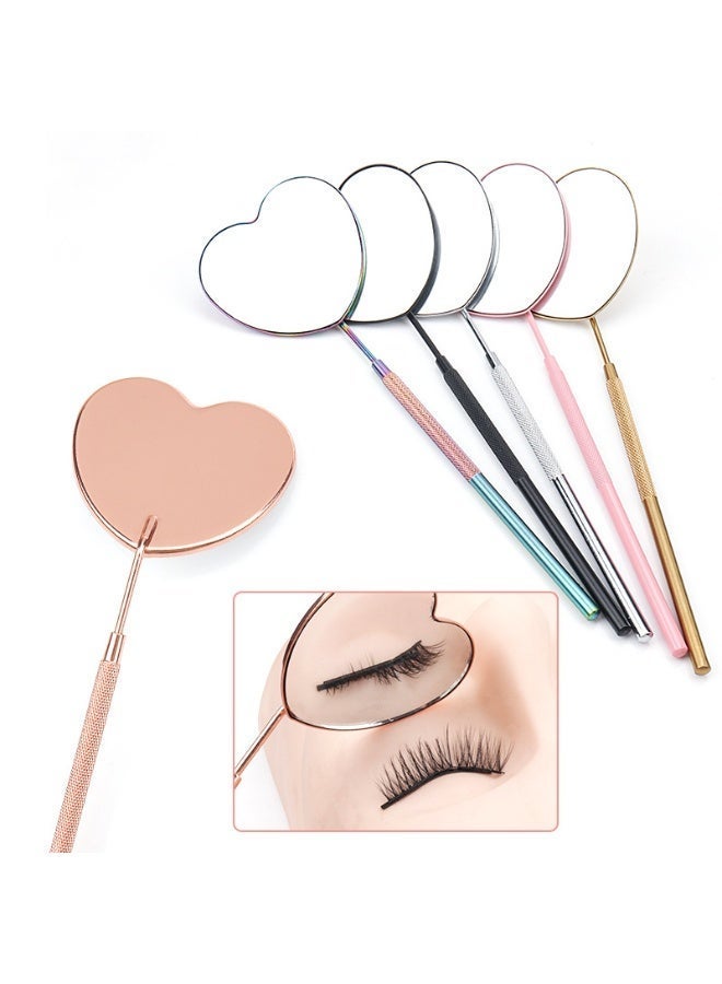 D'AMMA'N Stainless Steel Heart-Shaped Eyelash Inspection Mirror – Extension Aid - Image 1