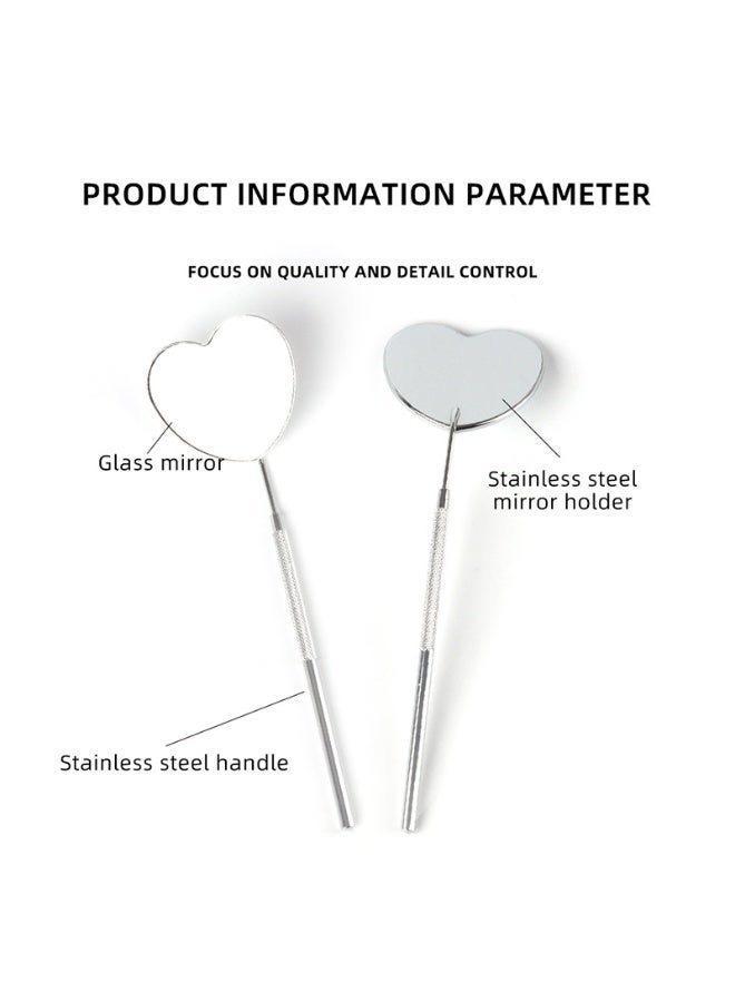 D'AMMA'N Stainless Steel Heart-Shaped Eyelash Inspection Mirror – Extension Aid - Image 4