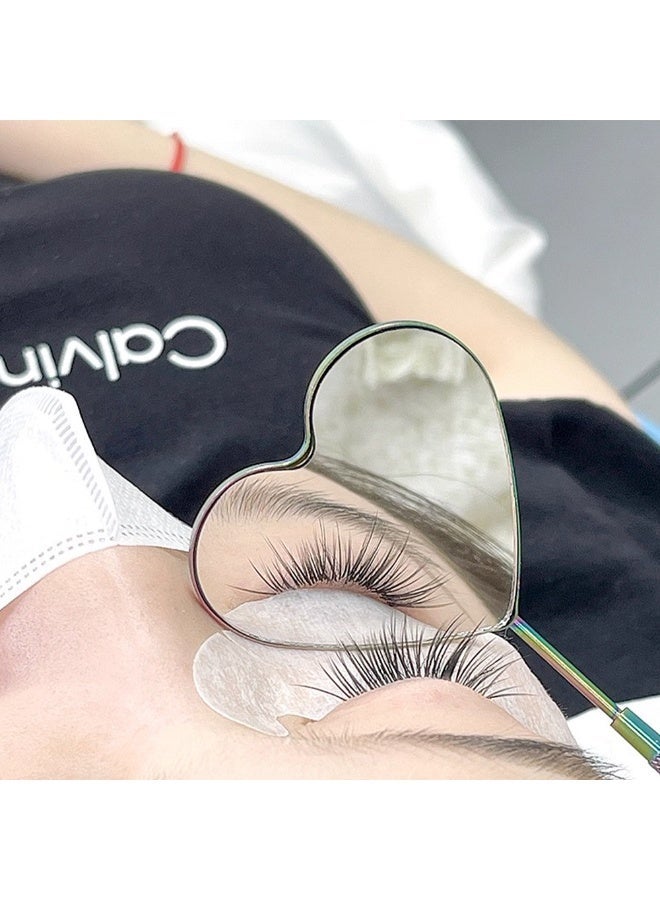 D'AMMA'N Stainless Steel Heart-Shaped Eyelash Inspection Mirror – Extension Aid - Image 3