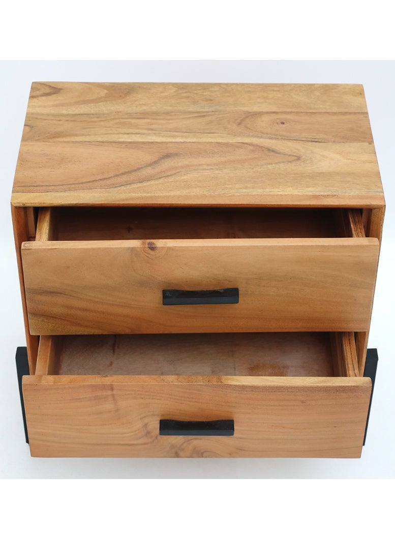Ramsha Solid Acacia Wood Sideboard Cabinet – 2 Drawer Storage Unit - Image 5