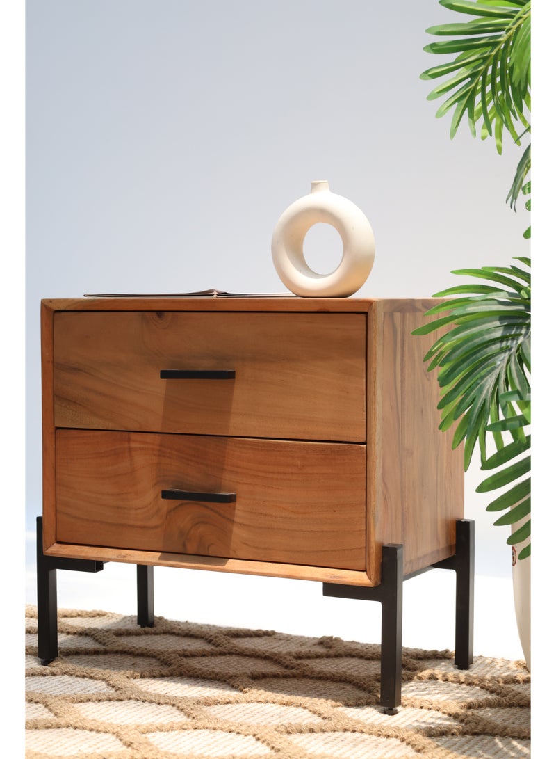 Ramsha Solid Acacia Wood Sideboard Cabinet – 2 Drawer Storage Unit - Image 2