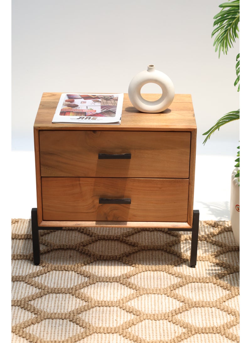 Ramsha Solid Acacia Wood Sideboard Cabinet – 2 Drawer Storage Unit - Image 3