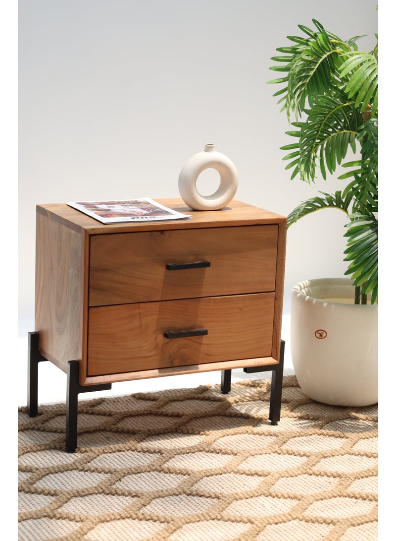 Ramsha Solid Acacia Wood Sideboard Cabinet – 2 Drawer Storage Unit - Image 4